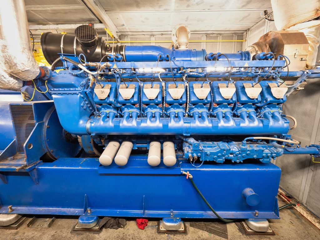 Niebieski silnik na biogaz