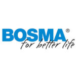 Niebiesko-czarne logo Bosma.